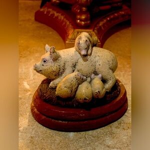 "Pigs" The Bronze Menagerie Valerie Skidmore 1982 Handpainted